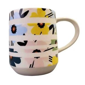 Starbucks 2018 Sakura Cherry Blossom Banded Floral on White Coffee Mug